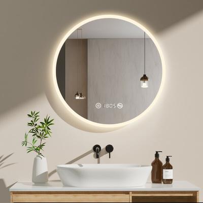 Led Badspiegel Rund Badezimmerspiegel 70cm Badezimmerspiegel mit Neutral Beleuchtung(4300K) Image