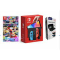 Nintendo Switch OLED Bundle: Black Switch OLED Bundle with Mario Kart 8 + Travel Case Kit (import with US Plug)