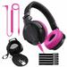 Pioneer DJ HDJ-CUE1 DJ Headphones with Pink Ear Pad Accessories Package