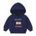 Virmaxy Christmas Toddler Baby Boys Girls Cute Hoodies Gnome Car Printed Letter Graphic Hoodies Long Sleeve Pullover Plush Sweatshirt with Robbie Cuffs For The Baby Christmas Gifts Navy-B 4T