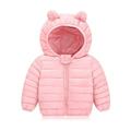 Stamzod Boys Girls Hooded Down Jacket Winter Warm Coat Clearance Kids Jacket Puffer Solid Color With Ear Hoodie Down Coats Fashion Long Sleeved Baby Outerwear With Zipper 12M-5Y