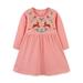 Girl s Dress Fashion Long Sleeve Color Block Contrast Bow Tie Daily Princess Dresses Elegant Soft Outwear