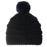 ASEIDFNSA Baby Boys Girls Thick Beanie Hat Knitted Caps Beanies Pompom Plush Lined Hats Elastics Turban Winter Warm Hat Warm for Cold Weather Navy