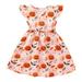 dmqupv Big Kid Dress Female Girls Bridesmaid Dresses Christmas Pumpkin Prints Dress Dance Party Dresses Clothes Baby (Orange 5-6 Years)