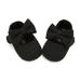 Infant Baby Girls Bowknot Shoes Soft Sole Princess Wedding Dress Flats Prewalker Newborn Light Baby Sneaker Shoes Black 12-18M