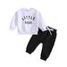 Youmylove Toddler Kids Boys Outfit Baby Letters Printed Long Sleeve Tops Sweatershirt Pants 2PCS Set Outfits Baby Child Leisure Dailywear