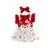 FOCUSNORM Newborn Baby Girls Fly Sleeve Cartoon Fox Tulle A-line Dress Romper Jumpsuit with Headband Outfits