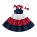 Baby Kids Dresses Summer Children S Small And Medium Stitching Sling Beach Bohemian For Children Aged 2 To 7 Casual Fall Winter Clothes Blue 100