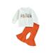 Xkwyshop Adorable Toddler Girl Halloween Clothes including Letter Print Sweatshirt and Flare Pants