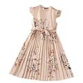 Toddler Fashion Dresses Holiday Playwear For Little Girls Little Child Big Bids Flying Sleeve Retro Print Summer Fashion Playwear Dres A 5-6 Years