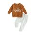 Xkwyshop Baby Halloween Costume Set including Sweatshirt Tops and Trousers with Letter Print