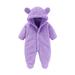QIANGONG Baby Boys Bodysuits Solid Baby Boys Bodysuits Hooded Long Sleeve Baby Boys Bodysuits Purple 0-3 Months