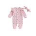 Xkwyshop Fashionable Infant Girl Jumpsuits with Daisy Print and Headband