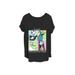 Plus Size Women's Spooky Squares V-Neck T-Shirt by Woman Within in Black (Size 1X (14-16))