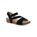 Women's Fern Sandal by White Mountain in Black Suede (Size 6 1/2 M)