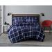 Printed Windowpane 3-Piece Duvet Cover Set by Truly Soft in Navy White (Size TWINXL)