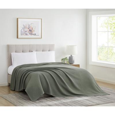 Heritage Cotton Waffle Blanket by Cannon in Green (Size KING)