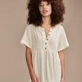 Lucky Brand Oversized Tunic Dolman Henley - Women's Clothing Tops Tees Henley Shirt in Whisper White, Size XL