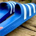 Adidas Shoes | Adidas Slides Men’s Size 6 Women’s Size 7. Like New! Barely Worn. | Color: Blue | Size: 6