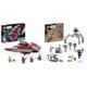 LEGO Star Wars Ahsoka Tanos T-6 Jedi Shuttle Set, baubares Raumschiff-Spielzeug & Star Wars Clone Trooper & Battle Droid Battle Pack, Spielzeug