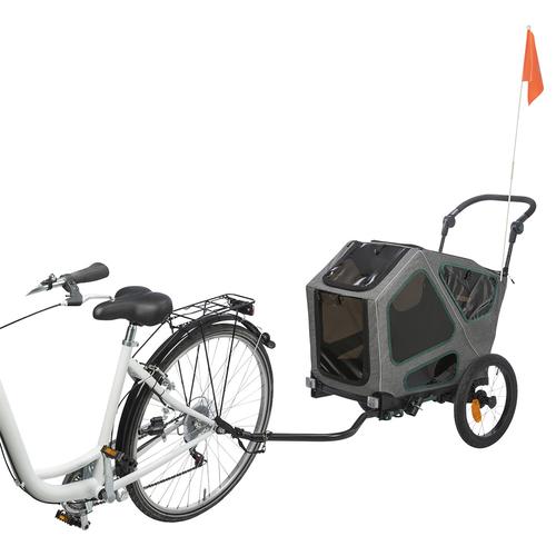 TRIXIE Fahrrad-Anhänger S41,5x59x78/130cm, grau/salbei grau/salbei Hund