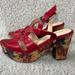 Anthropologie Shoes | Anthropologie Klub Nico Victoria Platform Sandal, Red, Eu Sz 40/Us Sz 10 | Color: Red | Size: 10