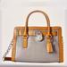 Michael Kors Bags | Euc Michael Kors Hamilton Frame Out Steel Leather Satchel Bag With Wallet | Color: Gray/Tan | Size: Os