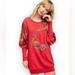 Free People Tops | Free People Nightbird Floral Embroidered Sweater Pullover Tunic Sz S | Color: Purple/Red | Size: S