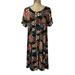 Lularoe Dresses | Lularoe Carly Swing Shirt Dress Hi Lo Hem Geometric Print | Color: Black/Tan | Size: M