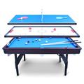 AIPINQI 5ft 3in1 Multi Games Table, Folding Pool Table, Combo Game Table Steady, Portable Foldable Billiards Game Table for Kids and Adults, Air Hockey, Pool, Ping Pong