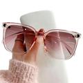 PENGXUAN Sunglasses womens Fashion Sunglasses Woman Square Sun Glasses Female Big Frame Gradient Shades-Pink-Other