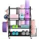 Yoga Mat Storage Rack Home Gym Storage Yoga Mat Storage Rack Home Yoga Mat Storage Rack Large Capacity Storage Rack Yoga Mat Holder Gym Organizer (Color : Black)