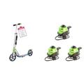 HUDORA BigWheel 205 Scooter - Stabiler Aluminium-Roller & NC-17 Unisex Fahrradklingel Safety Bell Nc-17 - Safety Bell/Fahrradglocke