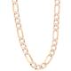Jollys Jewellers Men's 9Carat Yellow & White Gold 28.5" Figaro Chain/Necklace (3mm Wide)