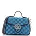 Gucci Bags | Gucci Gg Marmont Top Handle Flap Bag Diagonal Quilted Gg Canvas Mini Blue | Color: Blue | Size: Os