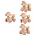 BESTonZON 4pcs Baby Toys Wooden Toys Wood Push Car Wooden Toys Wood Car Toys Car Vehicles Toys Baby Wood Car Baby Push Walkers Hand Push Car Toys Wooden Baby Toy Infant Gift Grasp