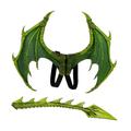 BESTonZON Boys Halloween Dragon and Tail Costume Halloween Dragon Costume Dinosaur Tail for Kids Dragon Foam Tail Dragon Fancy Dress Wings Pretend Play Dress up Wings Cosplay Child Toy Set