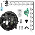 Outdoor Misting Cooling System Kit with Timers & 24V Silent Pump & Brass Sprayers & Filter, Patio Misters Mister System Drip Irrigation System For Outside Patio, Gar(Size:30m/98.4fttube + 45 nozzles)