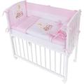 4 Piece 135x100 cm Duvet & Cover with Pillow & Pillowcase Bedding Set for Baby Cot Bed (Bear Pink)