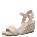 Tamaris Damen Plateau Sandalen Textil Vegan Keilabsatz Sommer; NUDE/beige; 38