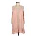 Andree by UNIT Casual Dress - Mini Scoop Neck 3/4 sleeves: Pink Print Dresses - Women's Size Medium