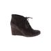 Clarks Ankle Boots: Brown Print Shoes - Women's Size 8 - Round Toe