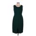 Talbots Casual Dress - Sheath Scoop Neck Sleeveless: Green Print Dresses - Women's Size 6