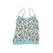 Lands' End Swimsuit Top Blue Floral Swimwear - Women's Size 6