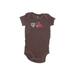 Just One Year by Carter's Short Sleeve Onesie: Brown Marled Bottoms - Kids Boy's Size Small