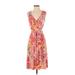 Chaps Casual Dress - A-Line V-Neck Sleeveless: Pink Dresses - Women's Size X-Small