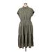 DKNY Casual Dress - Shirtdress Collared Short sleeves: Gray Print Dresses - New - Women's Size 16