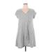 Gap Casual Dress - A-Line V Neck Short sleeves: Gray Dresses - Women's Size X-Large