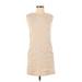 Theory Casual Dress - Mini Crew Neck Sleeveless: Tan Print Dresses - Women's Size 00