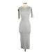 William B Casual Dress - Midi: Gray Dresses - New - Women's Size Medium